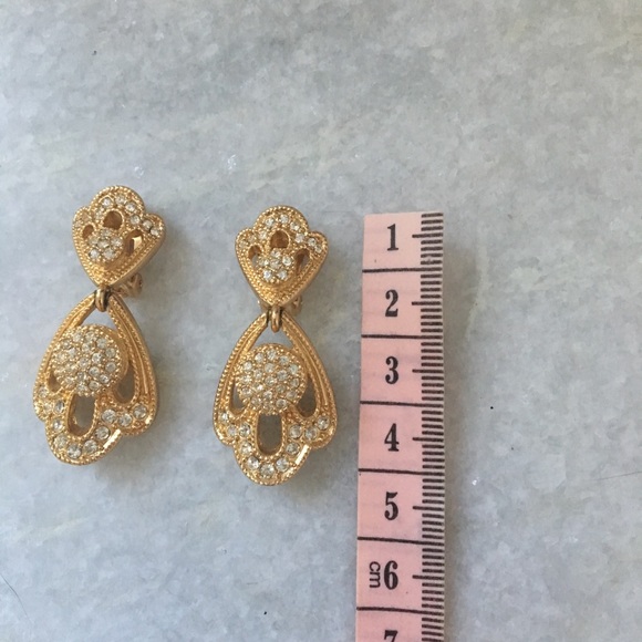 Sold- Vintage Dior Dangle Clip On Earrings - Picture 3 of 7